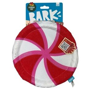 BARK Holiday Peppermint Frisbee Fetch Dog Toy Santa’s Workchomp